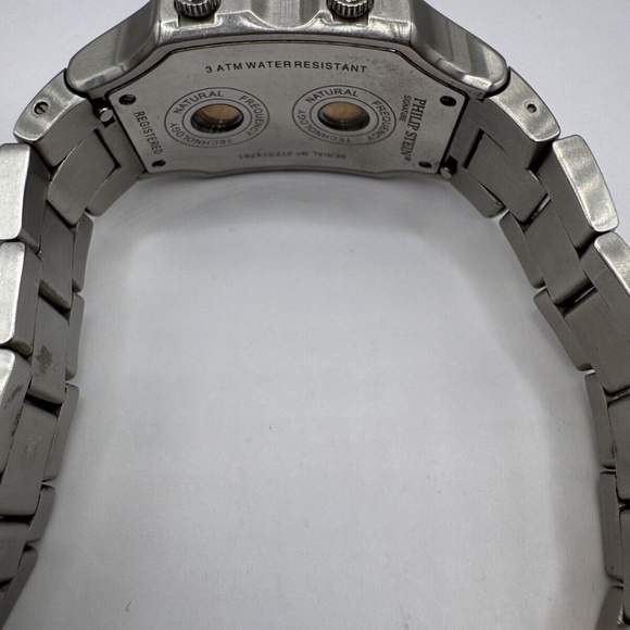 Philip Stein Signature Frequency Stainless Steel Lg Ladies Dual Time Zone Watch - Picture 3 of 5